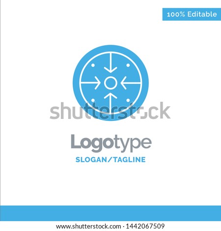 Stages, Goals, Implementation, Operation, Process Blue Solid Logo Template. Place for Tagline