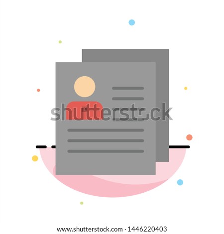 Profile, About, Contact, Delete, File, Personal Abstract Flat Color Icon Template