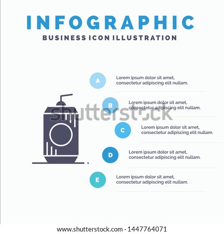 Bottle, Cola, Drink, Usa Solid Icon Infographics 5 Steps Presentation Background