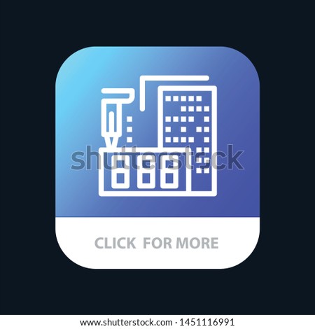 3d, Architecture, Construction, Fabrication, Home Mobile App Button. Android and IOS Line Version