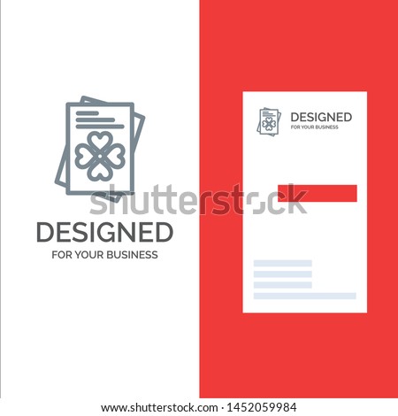 Passport, World, Ireland Grey Logo Design and Business Card Template