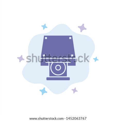 Dvd, CDROM, Data Storage, Disk, Rom Blue Icon on Abstract Cloud Background
