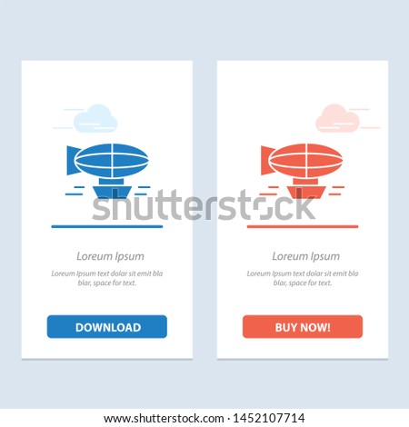 Air, Balloon Travel  Blue and Red Download and Buy Now web Widget Card Template
