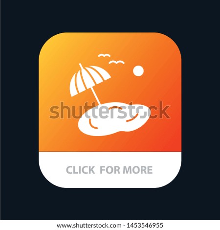 Beach, Palm, Tree, Spring Mobile App Button. Android and IOS Glyph Version