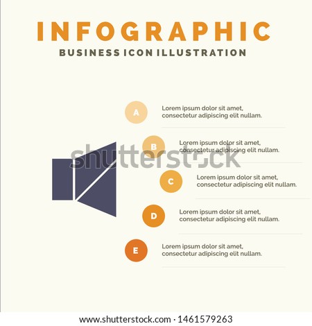 Bell, Off, Silent, Twitter Solid Icon Infographics 5 Steps Presentation Background. Vector Icon Template background