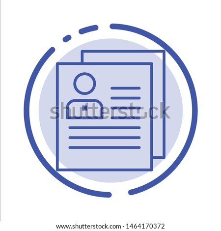 Profile, About, Contact, Delete, File, Personal Blue Dotted Line Line Icon. Vector Icon Template background
