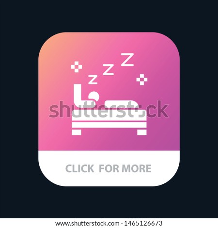 Bed, Bedroom, Clean, Cleaning Mobile App Button. Android and IOS Glyph Version. Vector Icon Template background