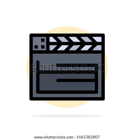 Movie, ideo Abstract Circle Background Flat color Icon. Vector Icon Template background
