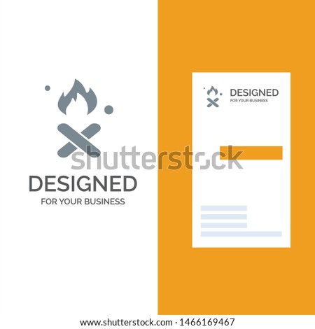 Burn, Fire, Garbage, Pollution, Smoke Grey Logo Design and Business Card Template. Vector Icon Template background