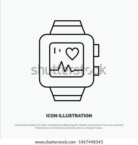 Hand watch, Watch, Love, Heart Line Icon Vector. Vector Icon Template background