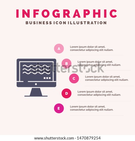 Live, Streaming, Live Streaming, Digital Solid Icon Infographics 5 Steps Presentation Background. Vector Icon Template background