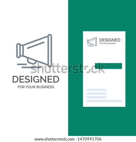 Speaker, Laud, Motivation Grey Logo Design and Business Card Template. Vector Icon Template background