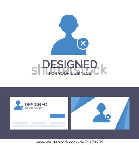 Creative Business Card and Logo template Delete, Man, User Vector Illustration. Vector Icon Template background