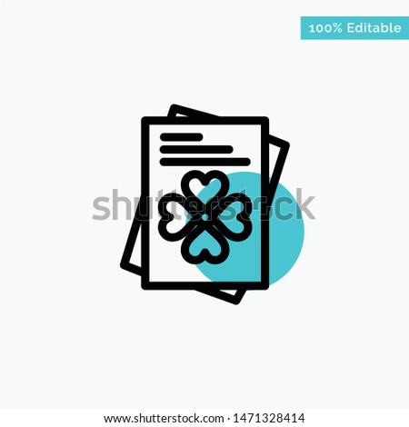 Passport, World, Ireland turquoise highlight circle point Vector icon. Vector Icon Template background