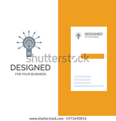 Touch, Click, Ok, Done, Touch Here Grey Logo Design and Business Card Template