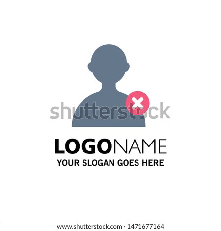 Delete, Man, User Business Logo Template. Flat Color