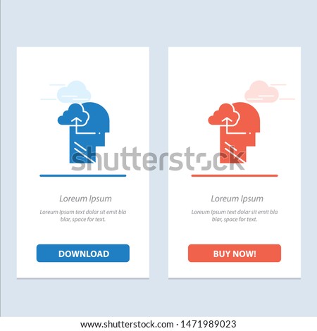 Experience, Gain, Mind, Head  Blue and Red Download and Buy Now web Widget Card Template