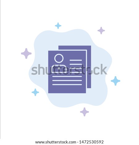 Profile, About, Contact, Delete, File, Personal Blue Icon on Abstract Cloud Background