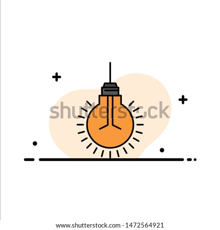 Light, Bulb, Idea, Tips, Suggestion  Business Flat Line Filled Icon Vector Banner Template