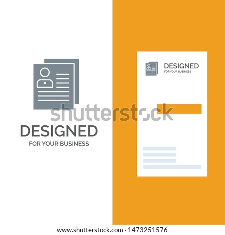 Profile, About, Contact, Delete, File, Personal Grey Logo Design and Business Card Template