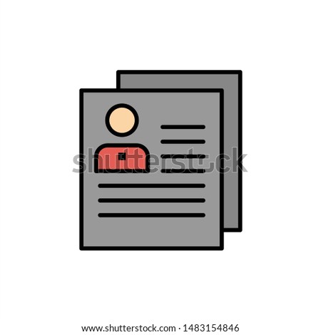 Profile, About, Contact, Delete, File, Personal  Flat Color Icon. Vector icon banner Template