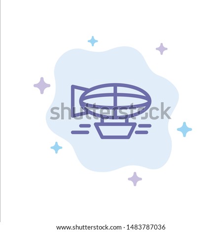 Air, Balloon, Balloon, Filled, Holiday, Travel Blue Icon on Abstract Cloud Background