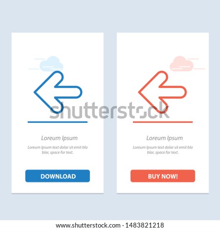 Arrow, Arrows, Back, Point Back  Blue and Red Download and Buy Now web Widget Card Template