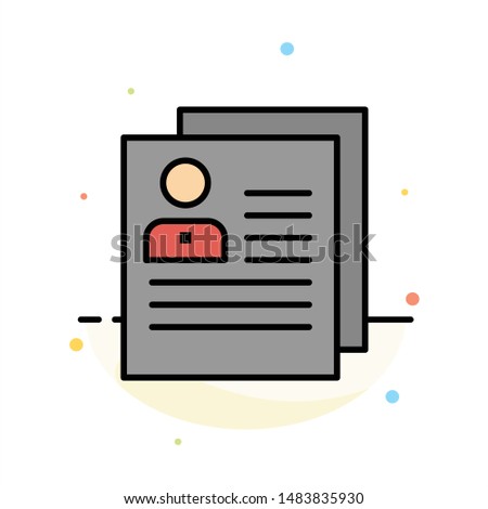Profile, About, Contact, Delete, File, Personal Abstract Flat Color Icon Template