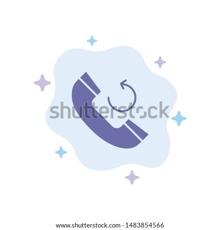 Call, Phone, Callback Blue Icon on Abstract Cloud Background