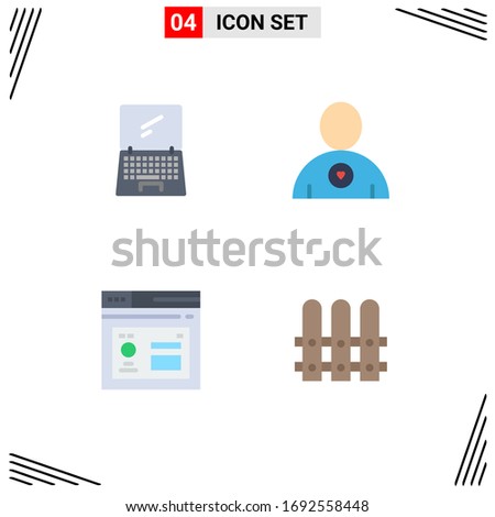 4 Creative Icons Modern Signs and Symbols of computer; database; imac; friend; page Editable Vector Design Elements