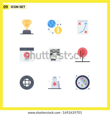 9 Thematic Vector Flat Colors and Editable Symbols of message; error; transaction; communication; strategy Editable Vector Design Elements