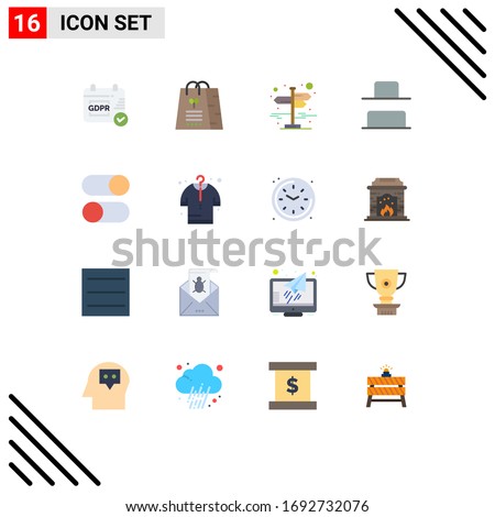 Universal Icon Symbols Group of 16 Modern Flat Colors of radio; layout; direction; ellipsis; distribute Editable Pack of Creative Vector Design Elements