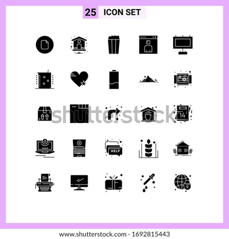 25 Creative Icons Modern Signs and Symbols of street; advertisement; corn; people; interface Editable Vector Design Elements