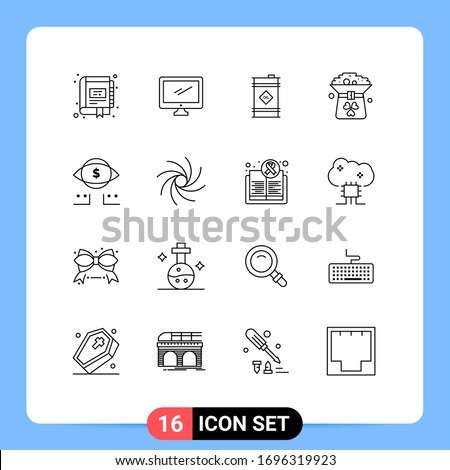 16 Creative Icons Modern Signs and Symbols of hat; coin; imac; clover; oil barrel Editable Vector Design Elements