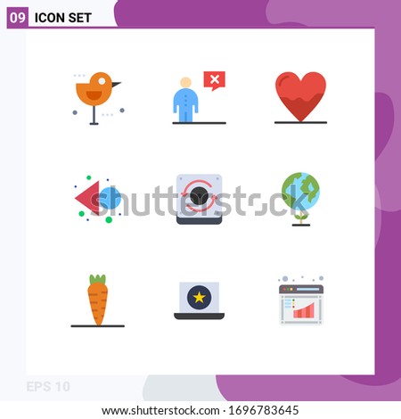 Stock Vector Icon Pack of 9 Line Signs and Symbols for computing; left; management; arrow; hospital Editable Vector Design Elements