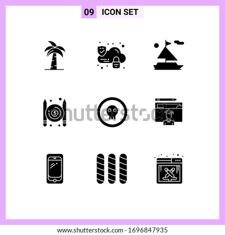 9 Universal Solid Glyph Signs Symbols of coin; pay; lock; paid; ship Editable Vector Design Elements