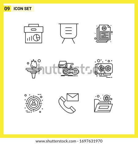 9 Outline concept for Websites Mobile and Apps motivation; career; performance; report; file Editable Vector Design Elements