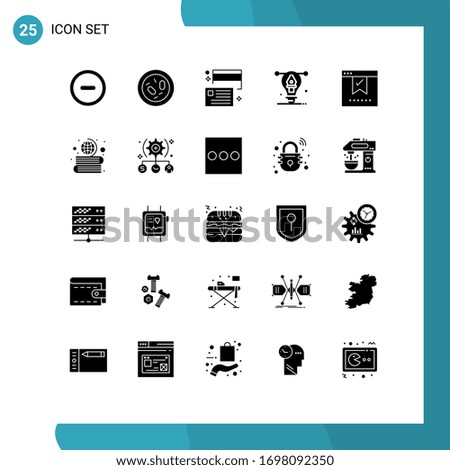 User Interface Pack of 25 Basic Solid Glyphs of bookmark; designing; borrow; artwork; money Editable Vector Design Elements