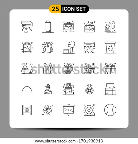 Modern Set of 25 Lines and symbols such as erite; romance; briefcase; love; camera Editable Vector Design Elements Stok fotoğraf © 