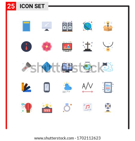 25 Creative Icons Modern Signs and Symbols of light; bulb; music; box; star Editable Vector Design Elements