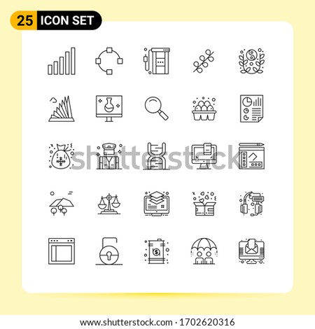 Pack of 25 creative Lines of year; lunar; gas station; spring; easter Editable Vector Design Elements