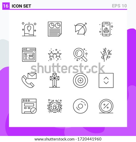 Stock Vector Icon Pack of 16 Line Signs and Symbols for storage; drive; report; app; point Editable Vector Design Elements