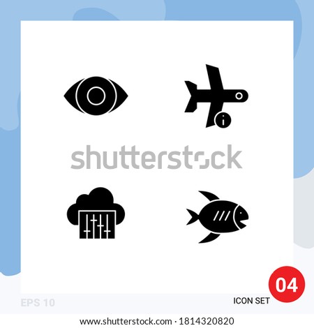 Editable Vector Line Pack of 4 Simple Solid Glyphs of degrees; connection; flight; transport; audio Editable Vector Design Elements