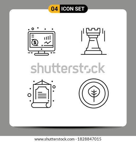 User Interface Pack of 4 Basic Filledline Flat Colors of investment; china; money; strategy; zhihu Editable Vector Design Elements