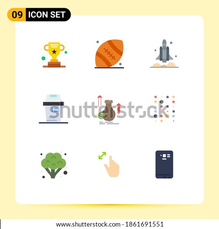 9 Creative Icons Modern Signs and Symbols of money; junk; launcher; equipment; usa Editable Vector Design Elements