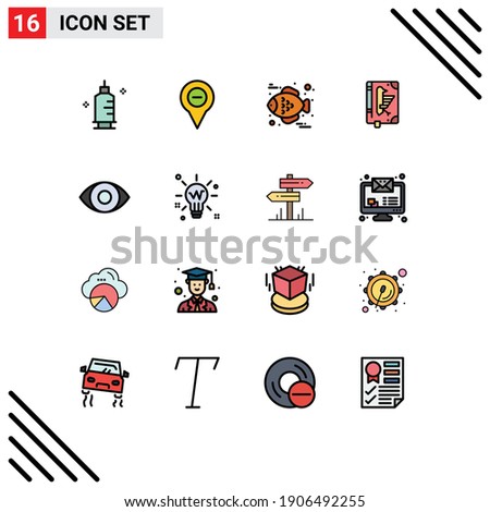 16 User Interface Flat Color Filled Line Pack of modern Signs and Symbols of degrees; declaration; minus; constitution; book Editable Creative Vector Design Elements