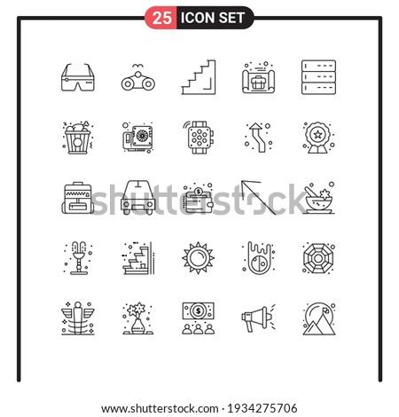 Pictogram Set of 25 Simple Lines of plan; business plan; vacation; business; stage Editable Vector Design Elements