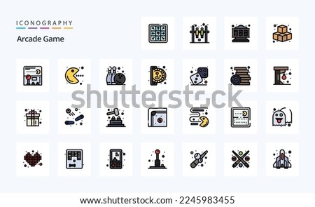 25 Arcade Line Filled Style icon pack