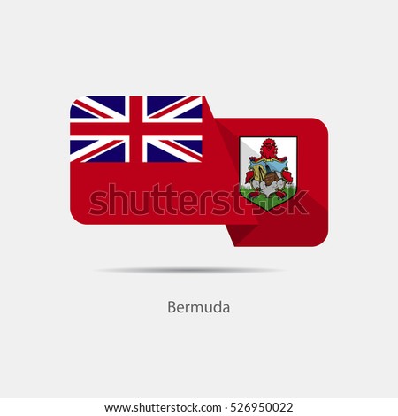 Bermuda national flag on a white background with shadow. vector illustration