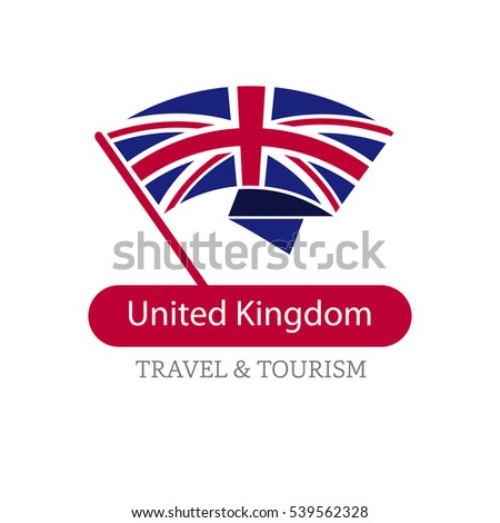 United Kingdom The Travel Destination logo - Vector travel company logo design - Country Flag Travel and Tourism concept t shirt graphics - vector illustration